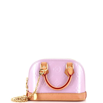 Louis Vuitton Alma Charm Chain Handbag Monogram Vernis Nano