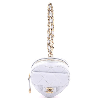 Chanel Heart Bag Charm Quilted Lambskin