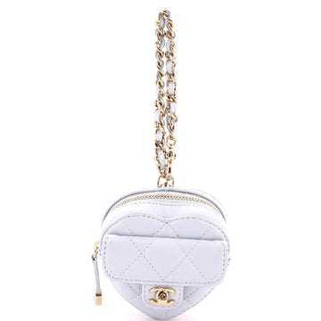 Chanel Heart Bag Charm Quilted Lambskin