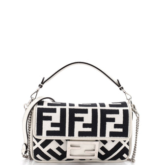 Fendi Baguette NM Bag Zucca Jacquard Denim Mini