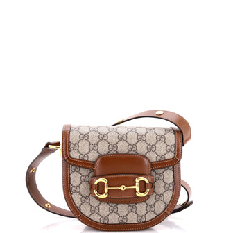 Gucci Horsebit 1955 Rounded Shoulder Bag GG Coated Canvas and Leather Mini