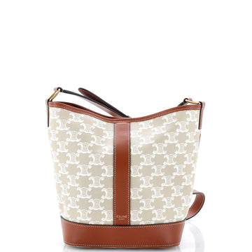 Celine Bucket Bag Triomphe Coated Canvas Small