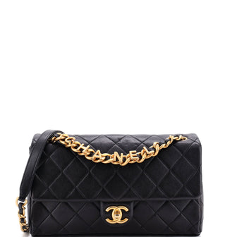 Chanel Logo Letters Chanel Touch Chain Flap Bag Quilted Lambskin Medium