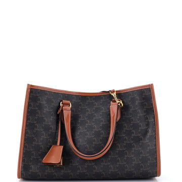 Celine Horizontal Cabas Tote Triomphe Coated Canvas Mini