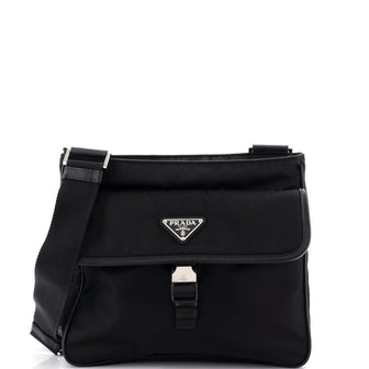 Prada Buckle Flap Messenger Bag Re-Nylon Medium