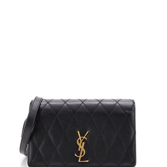 Saint Laurent Angie Chain Shoulder Bag Quilted Leather Small