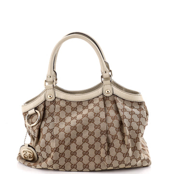 Gucci Sukey Tote GG Canvas with Leather Medium