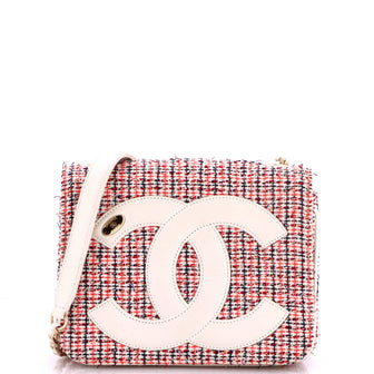 Chanel CC Mania Flap Bag Tweed with Lambskin Small