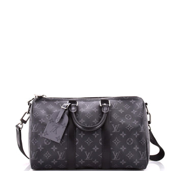 Louis Vuitton Keepall Bandouliere Bag Reverse Monogram Eclipse Canvas 35