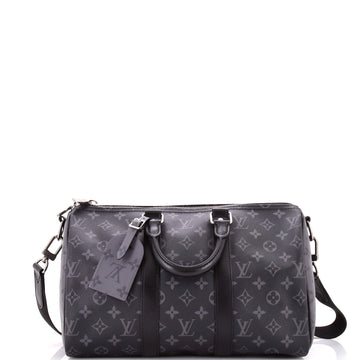 Louis Vuitton Keepall Bandouliere Bag Reverse Monogram Eclipse Canvas 35