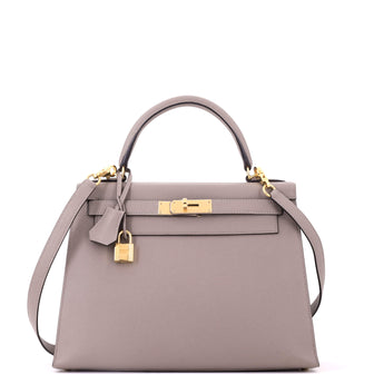 Hermes Kelly Handbag Gris Asphalte Epsom with Gold Hardware 28