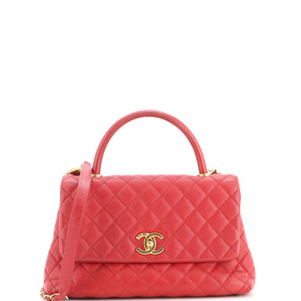 Chanel Coco Top Handle Bag Quilted Caviar Small