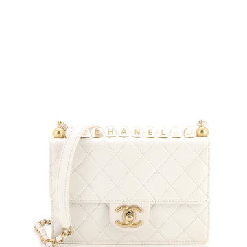 Chanel Chic Pearls Flap Bag Quilted Goatskin with Acrylic Beads Small