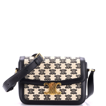 Celine Triomphe Shoulder Bag Triomphe Canvas Medium