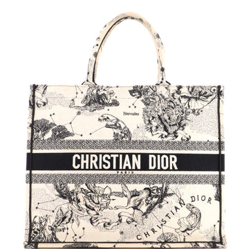 Christian Dior Book Tote Embroidered Canvas Large