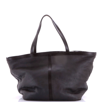 Bottega Veneta Flip Flap Tote Leather with Intrecciato Leather and Shearling Large