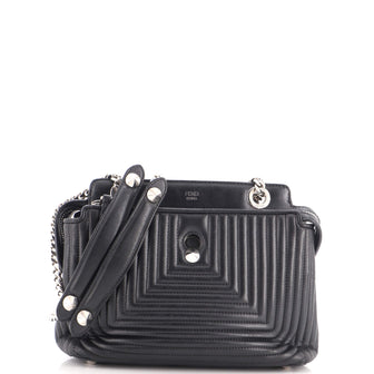 Fendi DotCom Click Shoulder Bag Quilted Leather Small