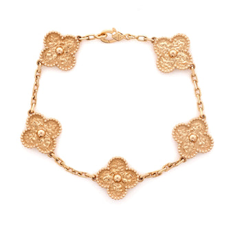 Van Cleef & Arpels Vintage Alhambra 5 Motifs Bracelet 18K Rose Gold