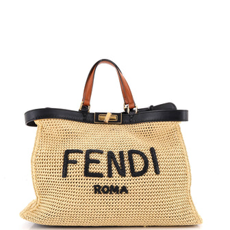 Fendi Peekaboo X-Tote Raffia Medium
