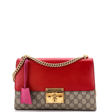 Gucci Padlock Shoulder Bag GG Coated Canvas and Leather Medium