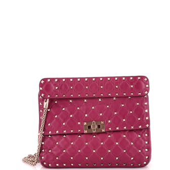 Valentino Garavani Rockstud Spike Flap Bag Quilted Leather Medium