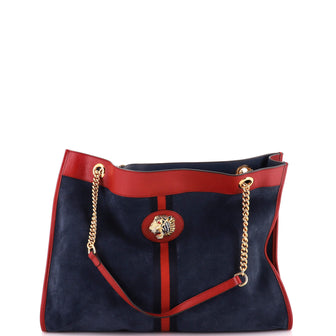 Gucci Rajah Chain Tote Suede Large