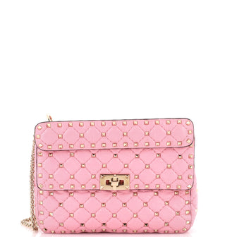 Valentino Garavani Rockstud Spike Flap Bag Quilted Leather Medium