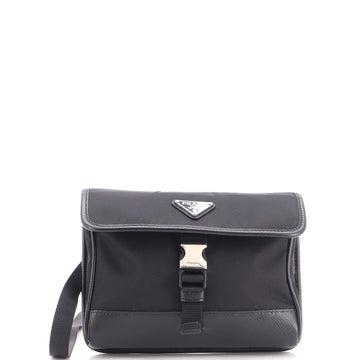 Prada Buckle Flap Crossbody Bag Re-Nylon and Leather Small