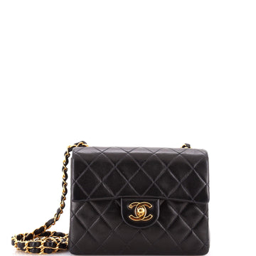 Chanel Vintage Square Classic Single Flap Bag Quilted Lambskin Mini