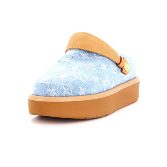 Louis Vuitton Women's Aspen Platform Clogs Monogram Denim