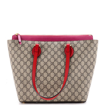 Gucci Linea A Zip Tote GG Coated Canvas and Leather Medium