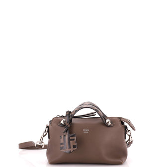 Fendi By The Way Satchel Leather with Zucca Embossed Detail Mini