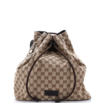 Gucci Drawstring Backpack GG Canvas Medium