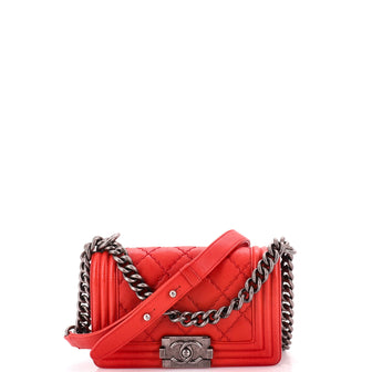 Chanel Boy Flap Bag Quilted Calfskin Small
