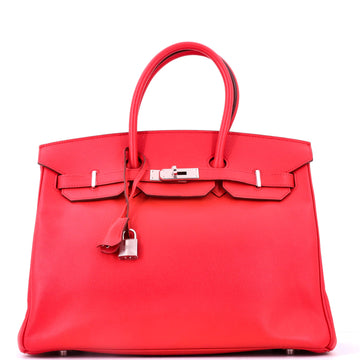 Hermes Birkin Handbag Bougainvillier Epsom with Palladium Hardware 35