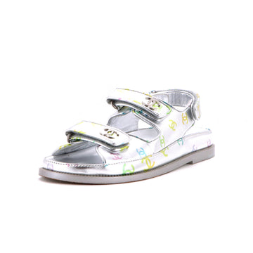 Chanel Women's Velcro Dad Sandals Printed Laminated Leather