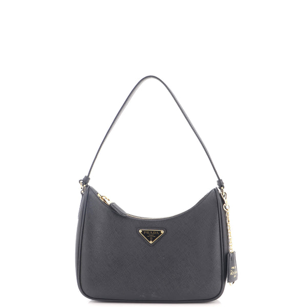 バッグ PRADA Prada Adjustable Handle Zip Hobo Saffiano Leather Mini 450089