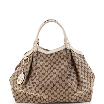Gucci Sukey Tote GG Canvas with Leather Large