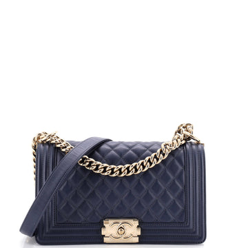 Chanel Boy Flap Bag Quilted Calfskin Old Medium