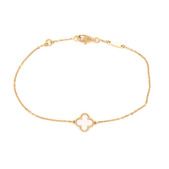 Van Cleef & Arpels Sweet Alhambra Bracelet 18K Yellow Gold and Mother of Pearl
