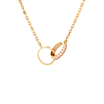 Cartier Love Interlocking Necklace 18K Rose Gold with Diamonds