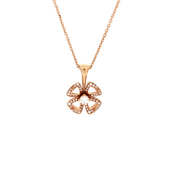 Bvlgari Fiorever Pendant Necklace 18K Rose Gold with Diamonds
