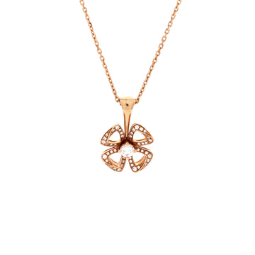Bvlgari Fiorever Pendant Necklace 18K Rose Gold with Diamonds