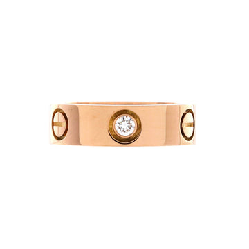 Cartier Love 3 Diamonds Band Ring 18K Rose Gold with Diamonds