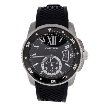 Cartier Calibre de Cartier Automatic Watch Stainless Steel and Rubber with Ceramic 42