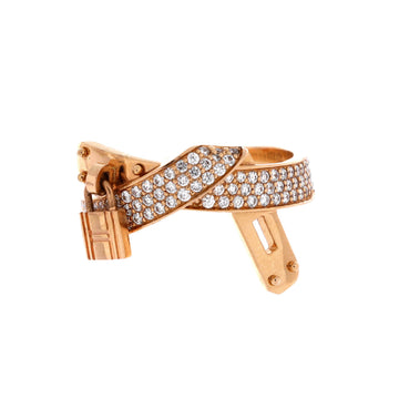 Hermes Kelly Gavroche Ring 18K Rose Gold with Diamonds