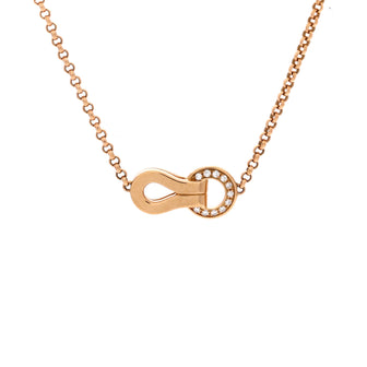 Cartier Agrafe Pendant Necklace 18K Rose Gold with Diamonds