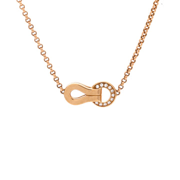 Cartier Agrafe Pendant Necklace 18K Rose Gold with Diamonds