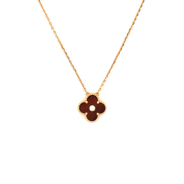 Van Cleef & Arpels Vintage Alhambra Pendant Necklace 18K Rose Gold and Bull's Eye with Diamond