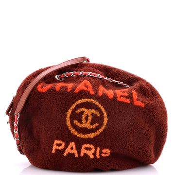 Chanel Deauville Round Bag Shearling Large
